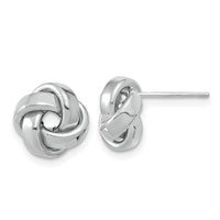 14k White Gold Polished Love Knot Post Earrings-TL1057W
