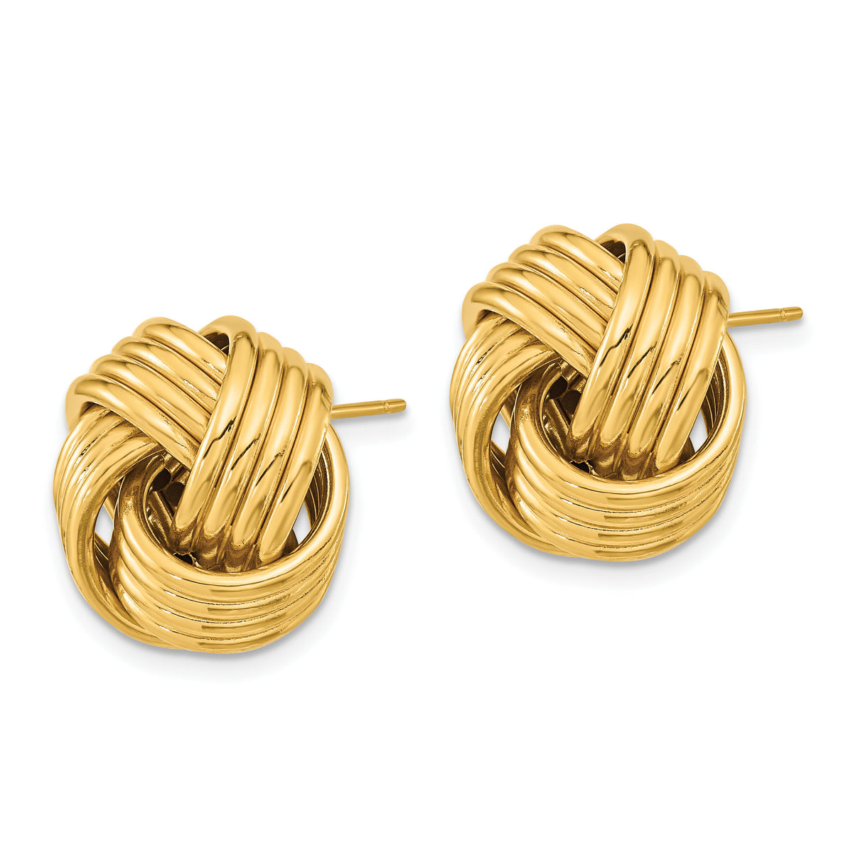 14k Polished Love Knot Post Earrings-TL1064