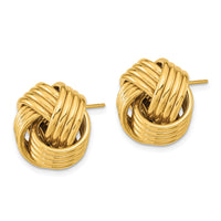 14k Polished Love Knot Post Earrings-TL1064