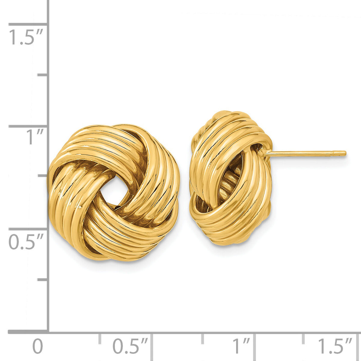 14k Polished Love Knot Post Earrings-TL1064