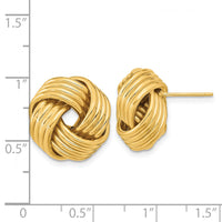 14k Polished Love Knot Post Earrings-TL1064