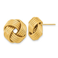14k Polished Love Knot Post Earrings-TL1064
