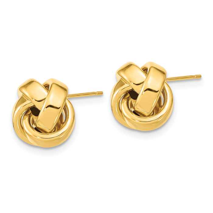 14k Polished Love Knot Post Earrings-TL1075