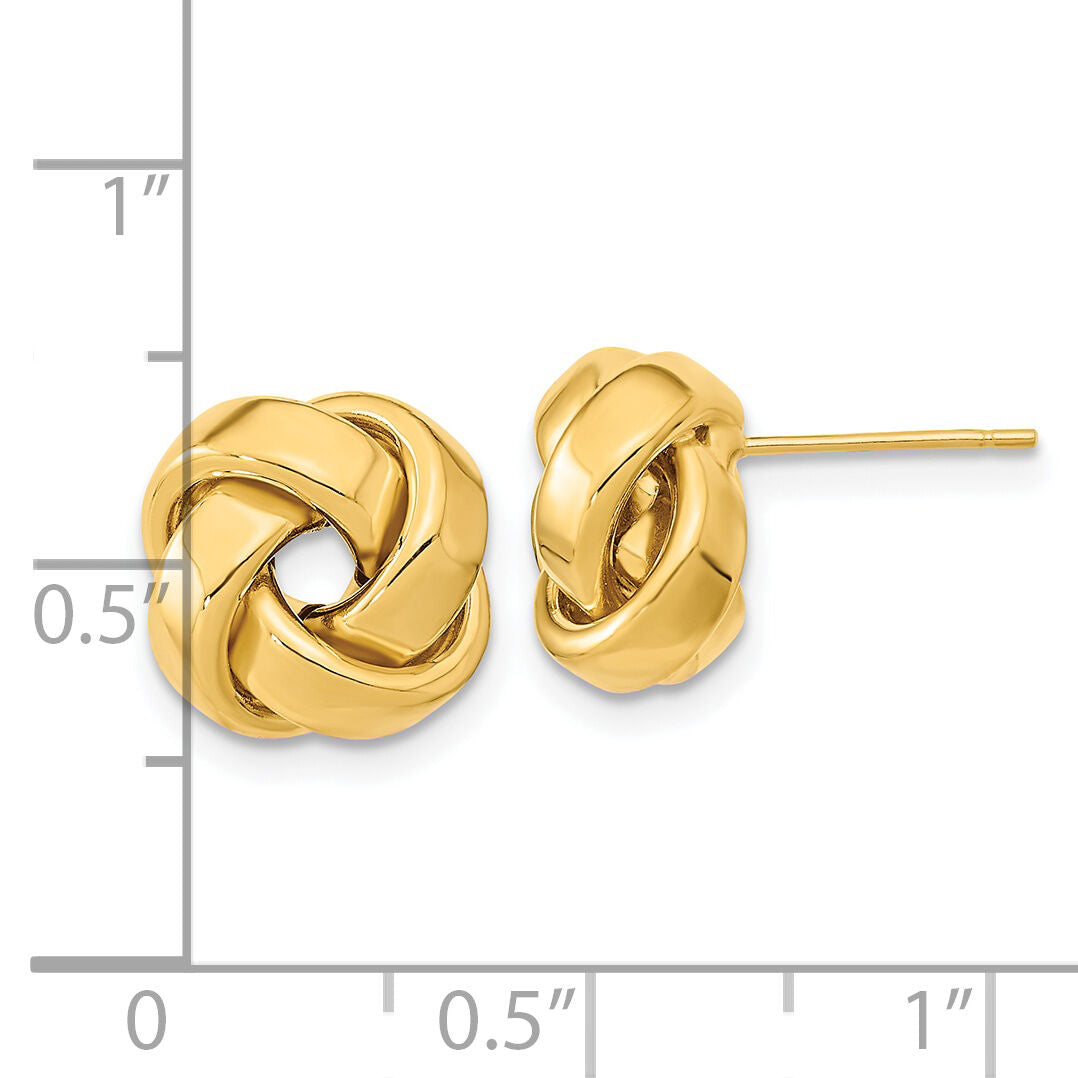 14k Polished Love Knot Post Earrings-TL1075