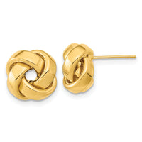 14k Polished Love Knot Post Earrings-TL1075