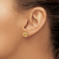 14K Polished Love Knot Post Earrings-TL1078