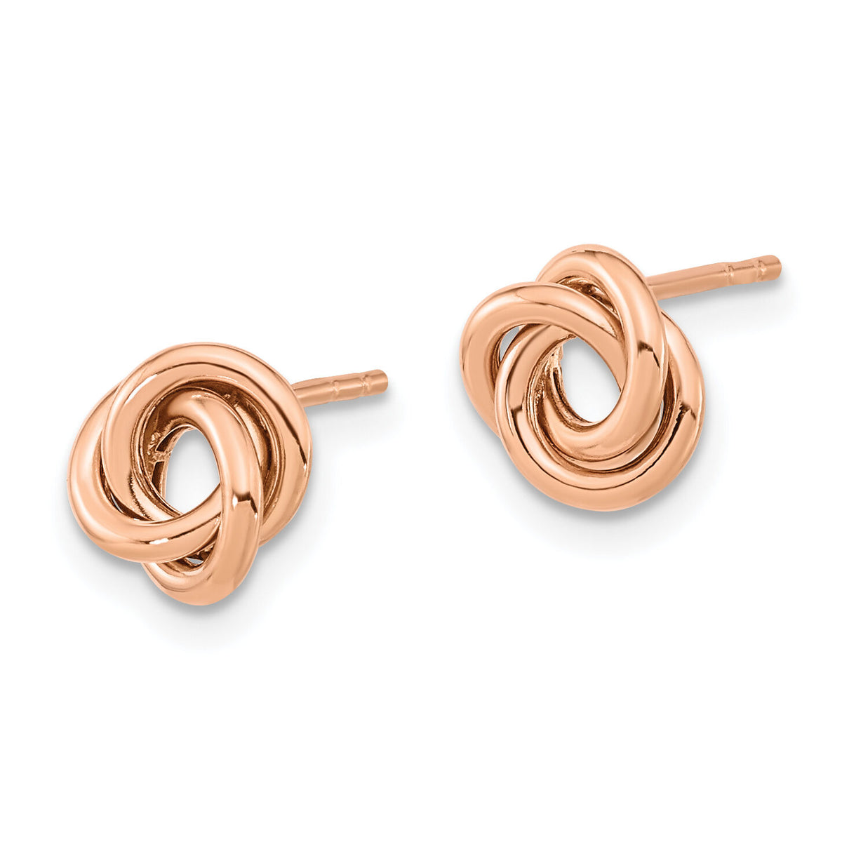 14k Rose Gold Polished Love Knot Post Earrings-TL1078R