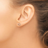 14k Rose Gold Polished Love Knot Post Earrings-TL1078R