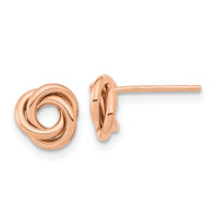 14k Rose Gold Polished Love Knot Post Earrings-TL1078R
