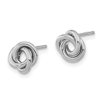 14k White Gold Polished Love Knot Post Earrings-TL1078W