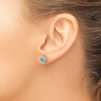 14k White Gold Polished Love Knot Post Earrings-TL1078W