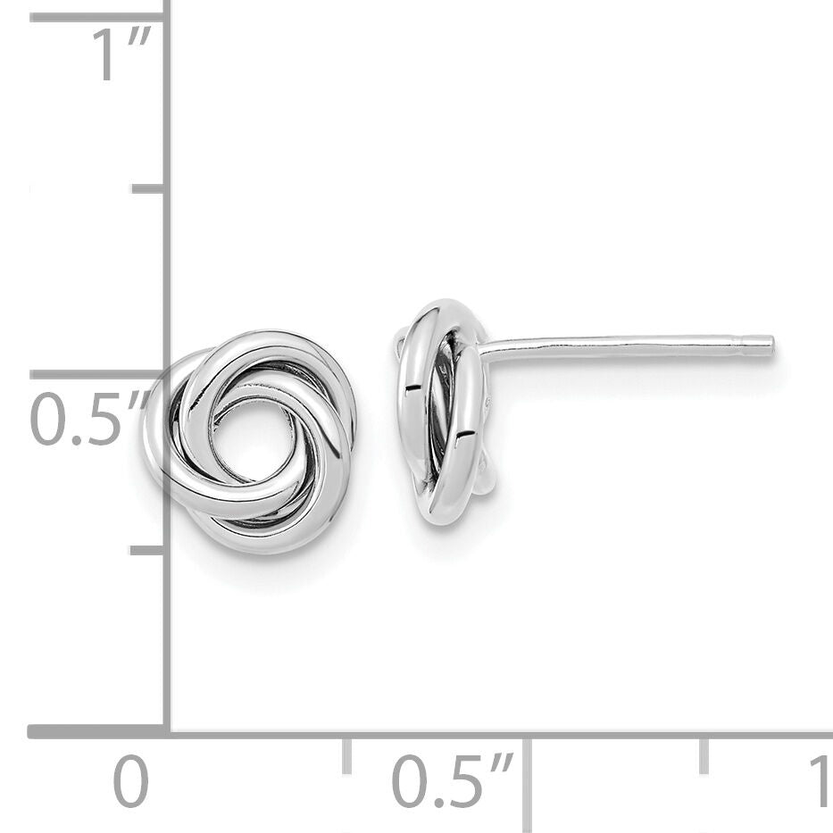 14k White Gold Polished Love Knot Post Earrings-TL1078W