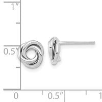 14k White Gold Polished Love Knot Post Earrings-TL1078W