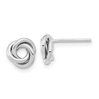 14k White Gold Polished Love Knot Post Earrings-TL1078W