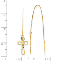 14k Polished D/C Box Chain w/Cross Threader Earrings-TL1104