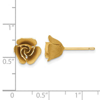 14k Brushed Rose Flower Earrings-TL1109Y