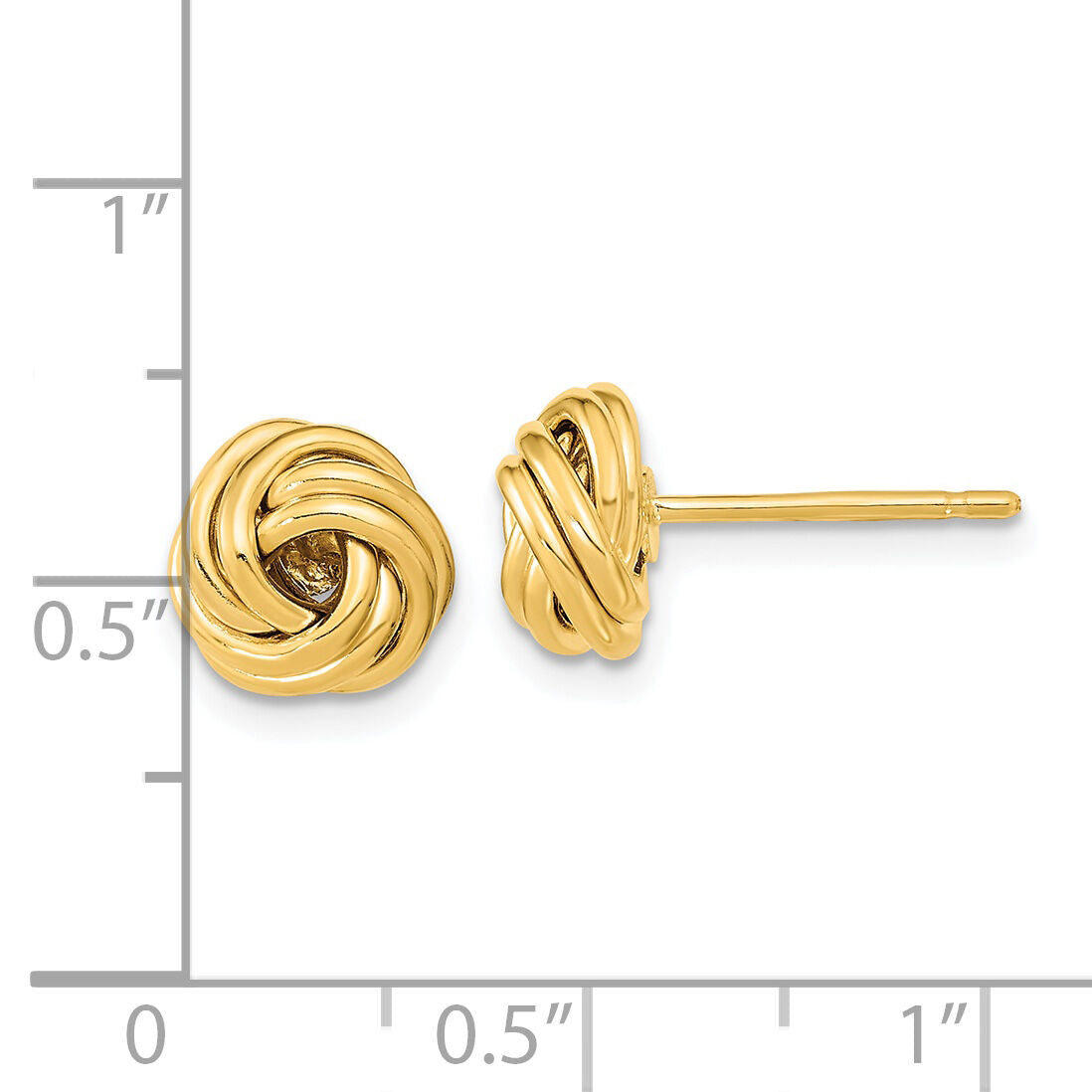 14k Polished Love Knot Post Earrings-TL1123