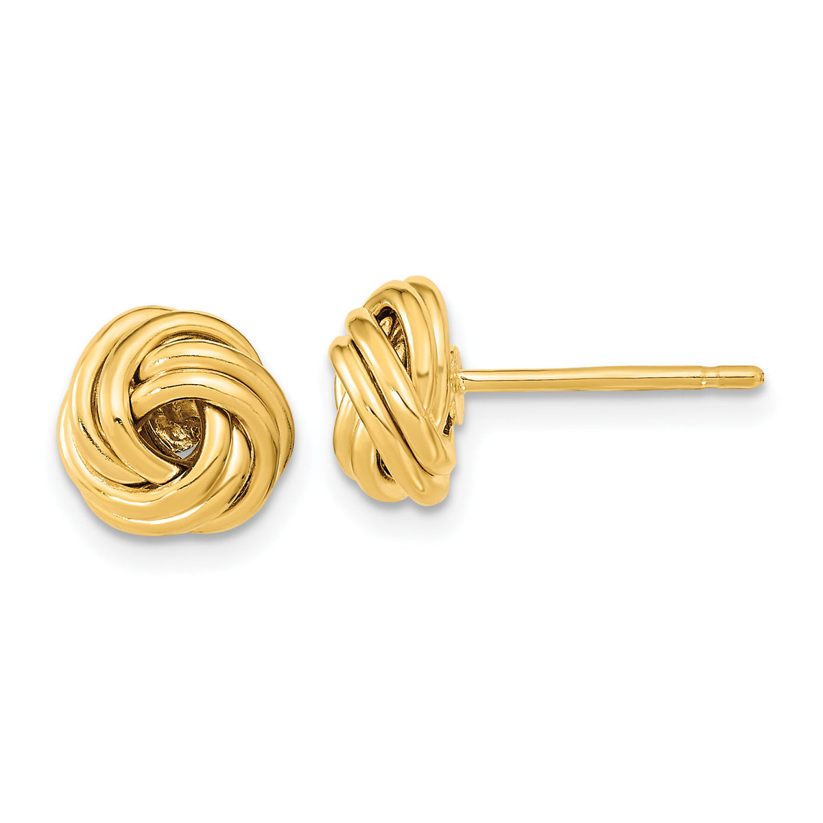 14k Polished Love Knot Post Earrings-TL1123