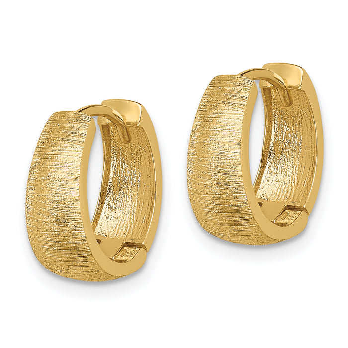 14K Textured Hoop Earrings-TL1130