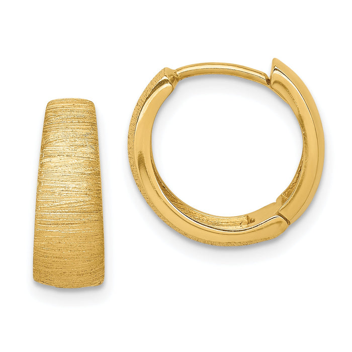 14K Textured Hoop Earrings-TL1130