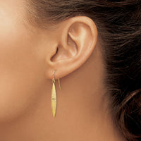 14k Brushed Dangle Earrings-TL1158