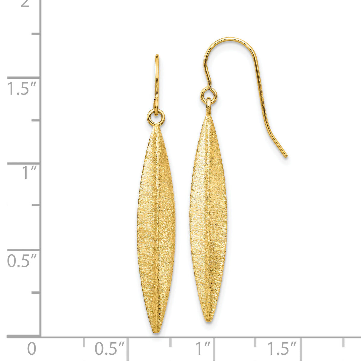 14k Brushed Dangle Earrings-TL1158