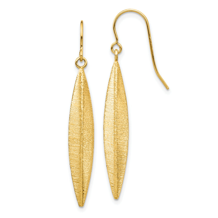 14k Brushed Dangle Earrings-TL1158