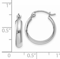 14k White Gold Polished 3.5mm Hoop Earrings-TL116
