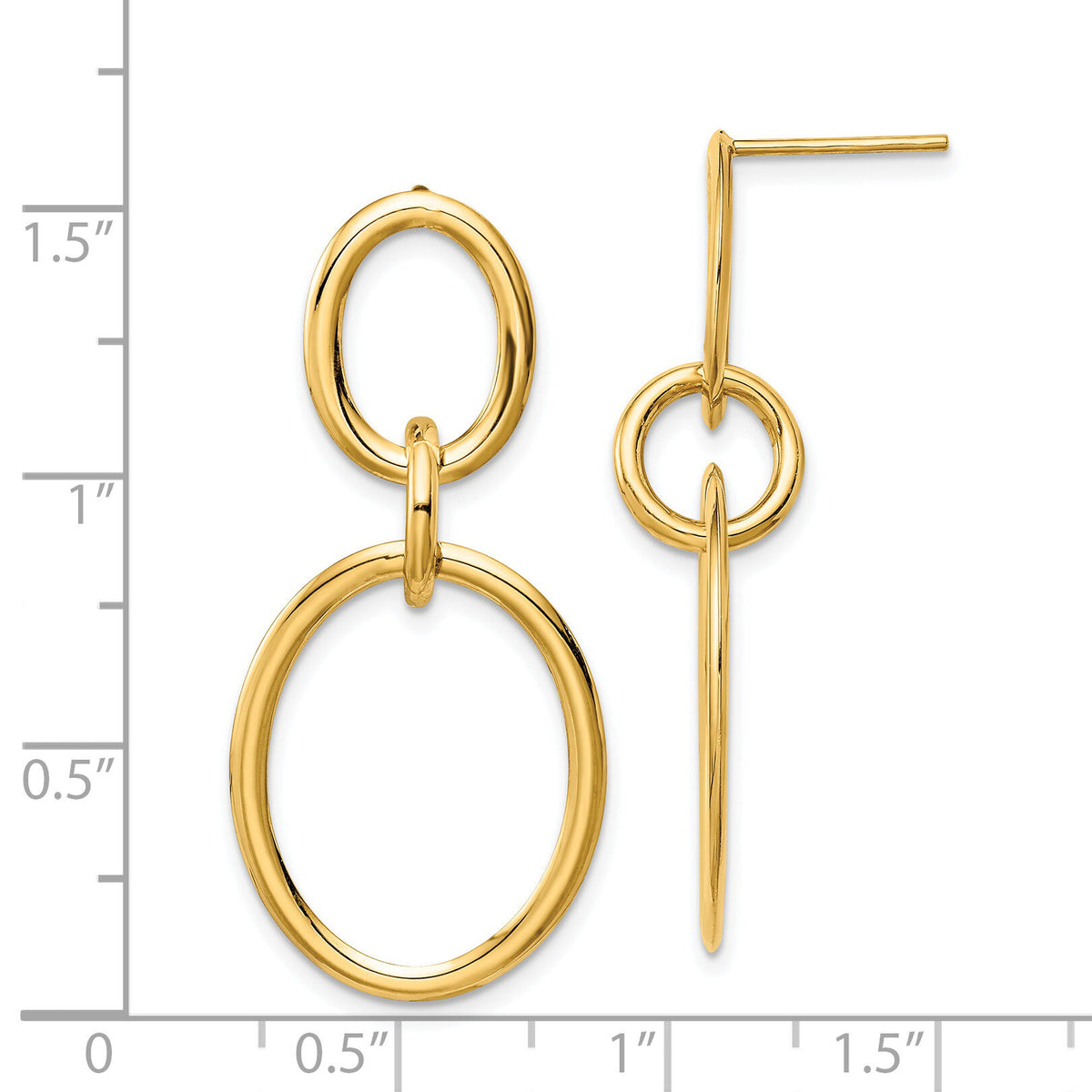 14K Yellow Gold Hoop Earrings-TL1163