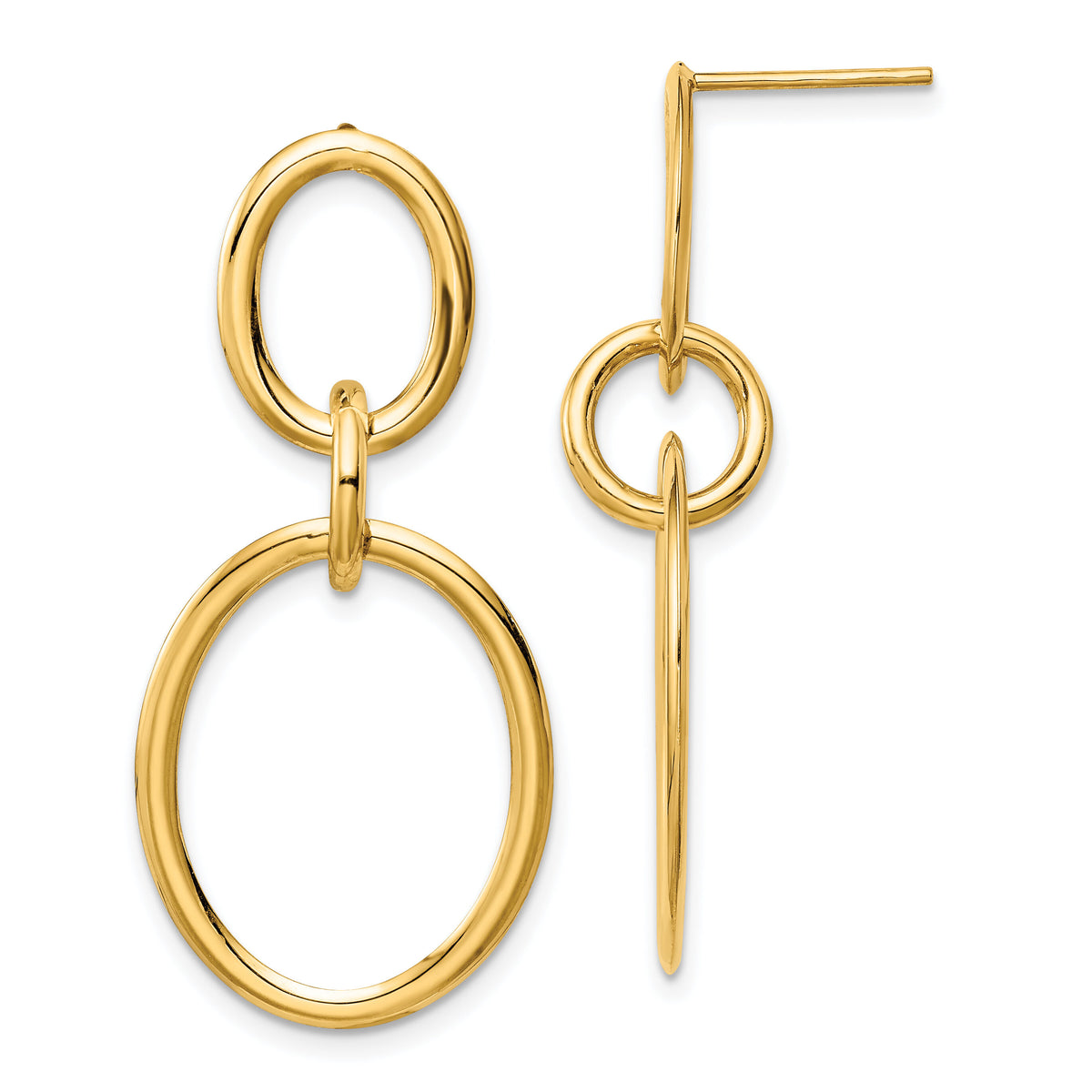 14K Yellow Gold Hoop Earrings-TL1163