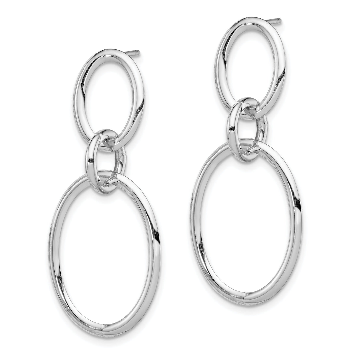 14K White Gold Hoop Earrings-TL1163W