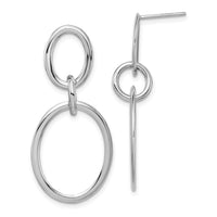 14K White Gold Hoop Earrings-TL1163W