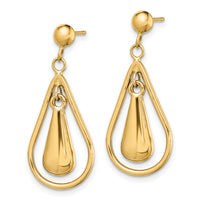 14K Polished Dangle Post Earrings-TL1164