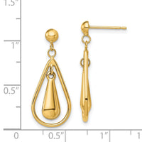 14K Polished Dangle Post Earrings-TL1164