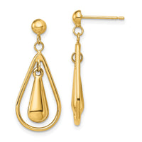14K Polished Dangle Post Earrings-TL1164