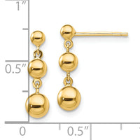 14k Graduated 3 Ball Post Earrings-TL1165