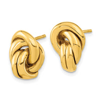 14k Polished Love Knot Hollow Post Earrings-TL1171