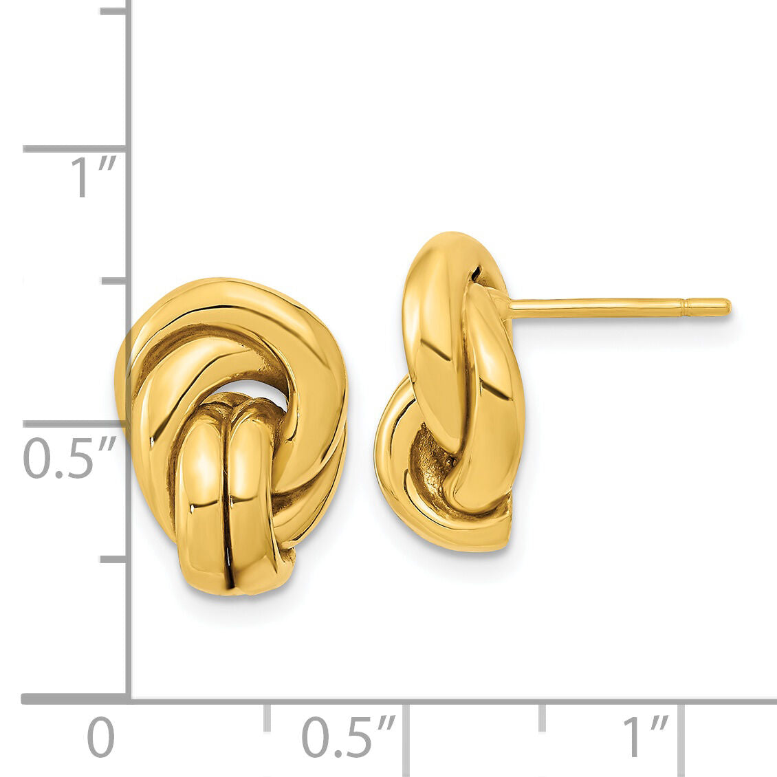 14k Polished Love Knot Hollow Post Earrings-TL1171