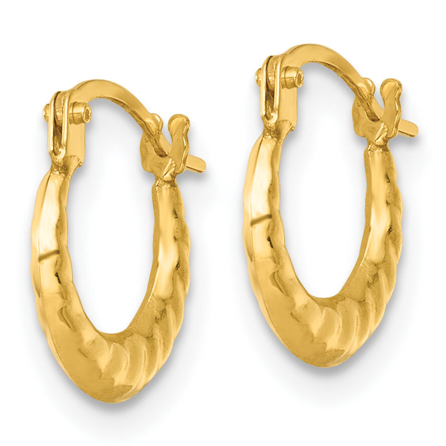 14k Polished and Grooved 1.5mm Hoop earrings-TL1183