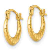 14k Polished and Grooved 1.5mm Hoop earrings-TL1183