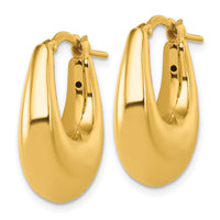 14k Polished Puffed Oval Hoop earrings-TL1185