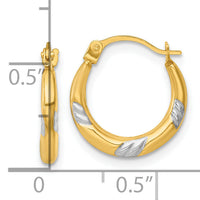 14k w/White Rhodium Polished 2mm Hoop Earrings-TL1189