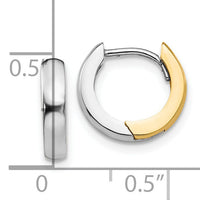 14k Two-tone 2.5mm Round Hinged Hoop Earrings-TL155