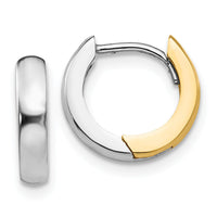 14k Two-tone 2.5mm Round Hinged Hoop Earrings-TL155