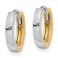 14k Two-tone 1.5mm Round Hinged Hoop Earrings-TL157