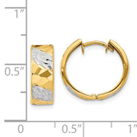 14k 5mm Diamond-cut Rhodium Hoop Earrings-TL181