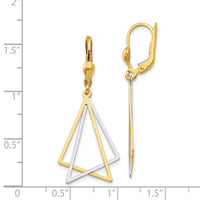 14k Two-tone Leverback Drop Earrings-TL318