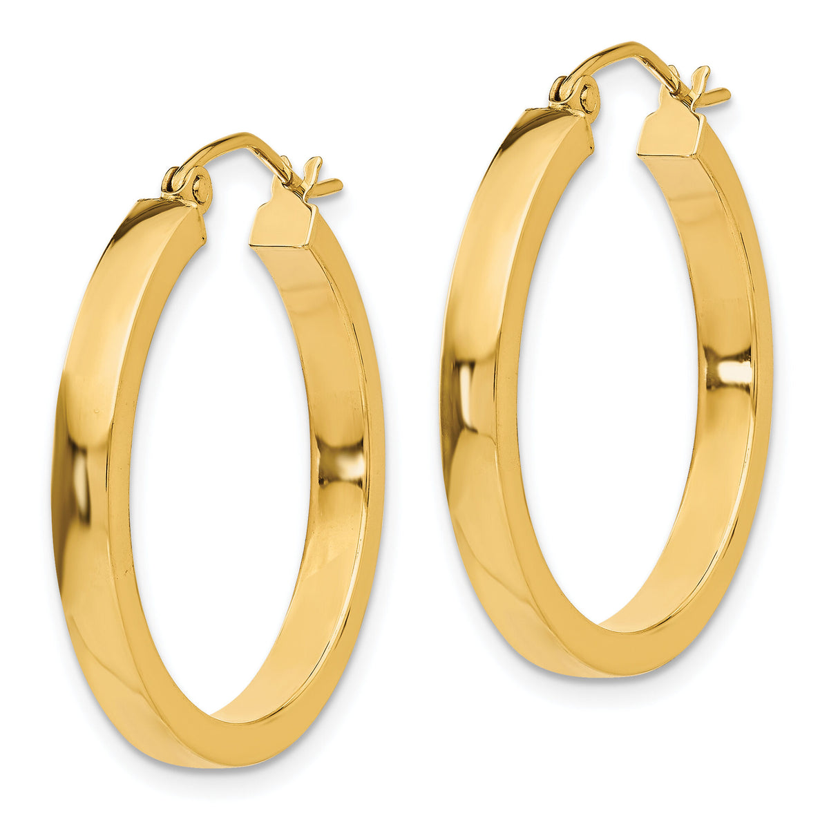 14k 2x3mm Square Tube Hoops-TL415