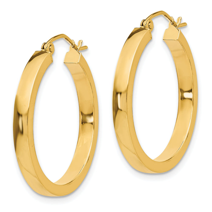 14k 2x3mm Square Tube Hoops-TL415