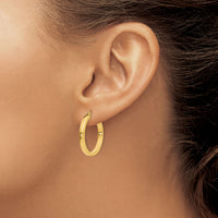 14k 2x3mm Square Tube Hoops-TL415